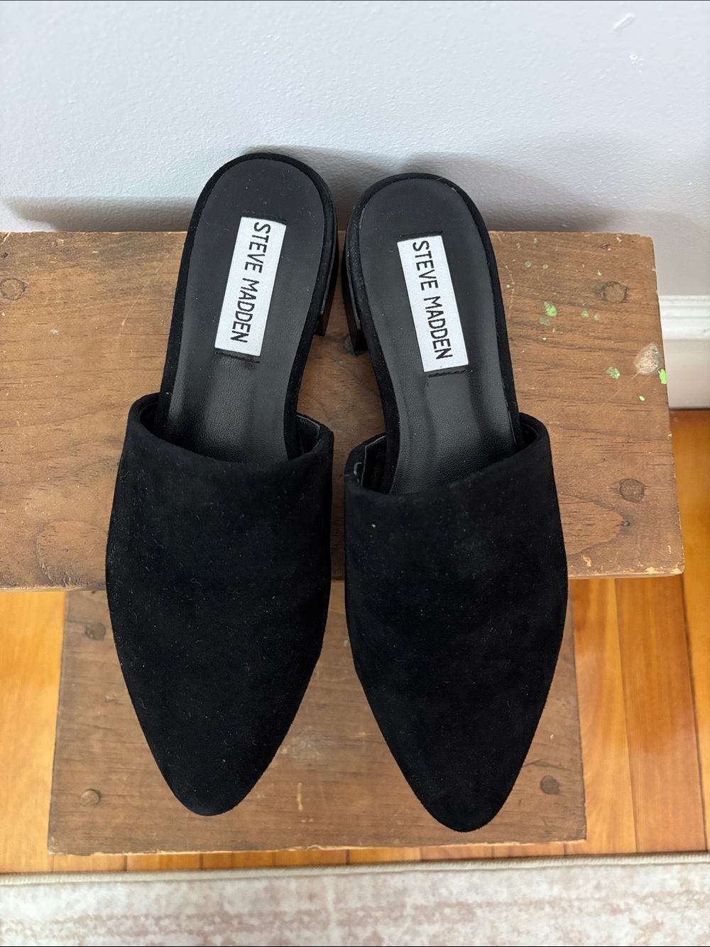 Steve Madden Black Suede Slip-On Mules - Picture 5 of 6